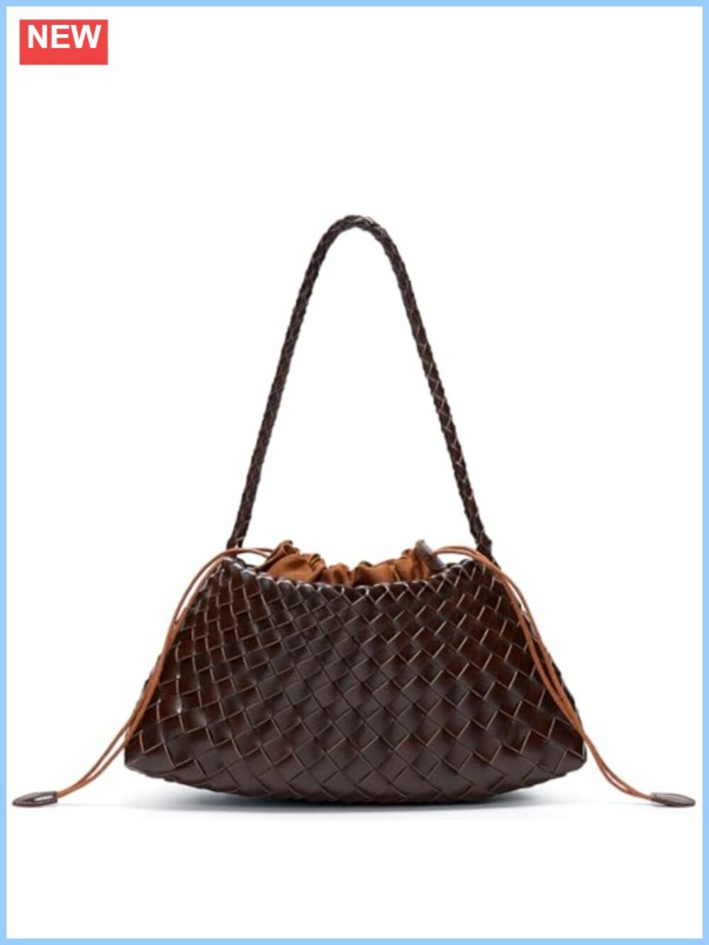 Woven Purse for Women PU Leather Shoulder Hobo Handbag